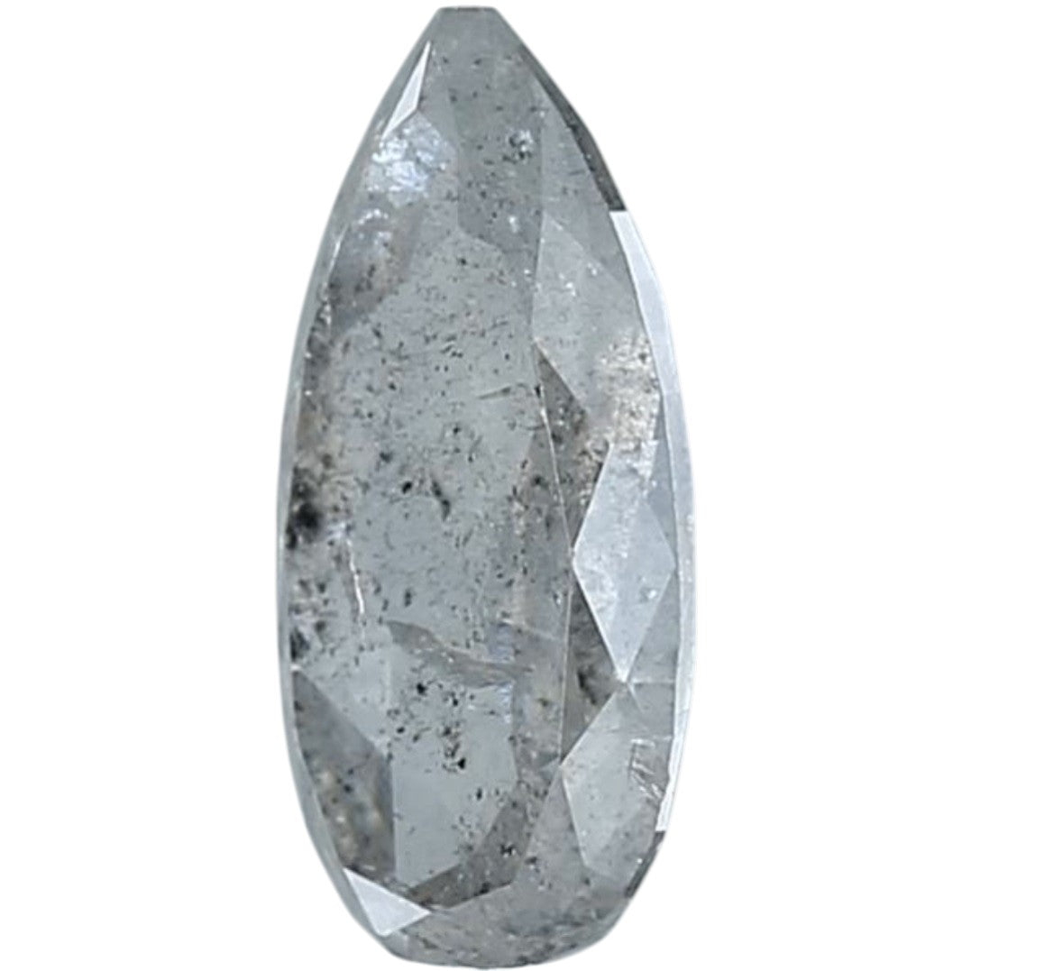 1.45 Ct Salt and Pepper Diamond, Natural Gray Color Pear Cut Loose Diamonds for Engagement Ring