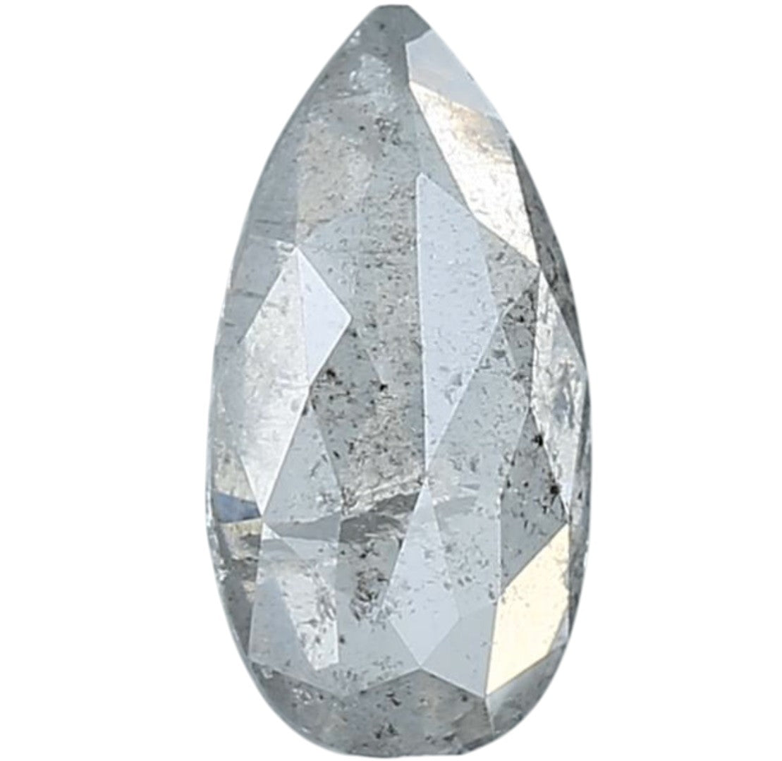 1.45 Ct Salt and Pepper Diamond, Natural Gray Color Pear Cut Loose Diamonds for Engagement Ring