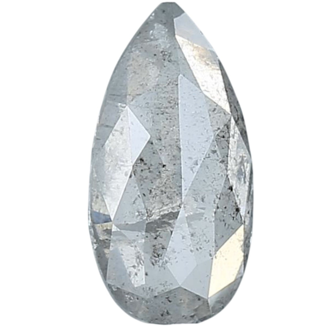 1.45 Ct Salt and Pepper Diamond, Natural Gray Color Pear Cut Loose Diamonds for Engagement Ring