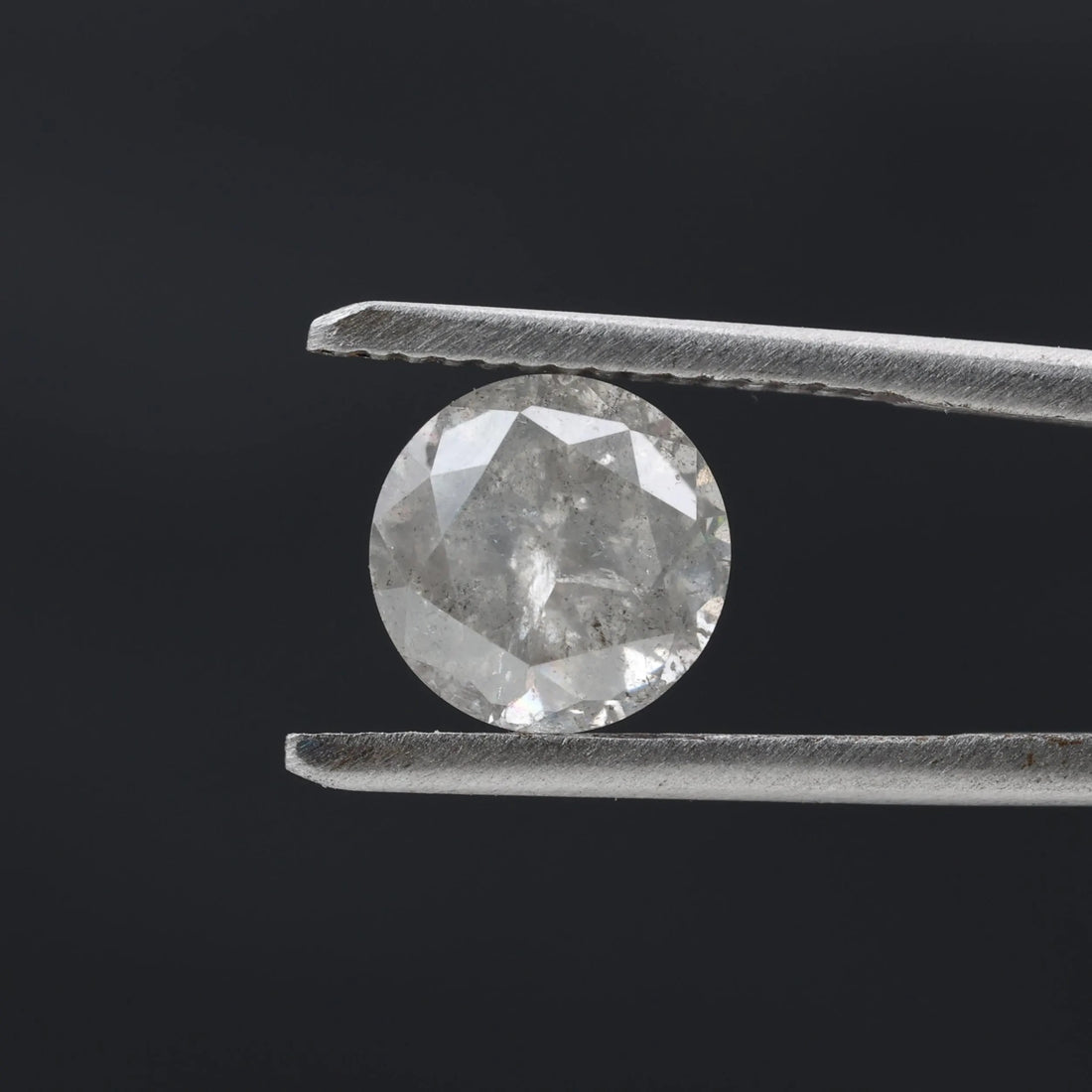 2.18 Carat Salt and Pepper Diamond, Natural Gray Round Loose Diamonds for Minimalist Engagement Ring