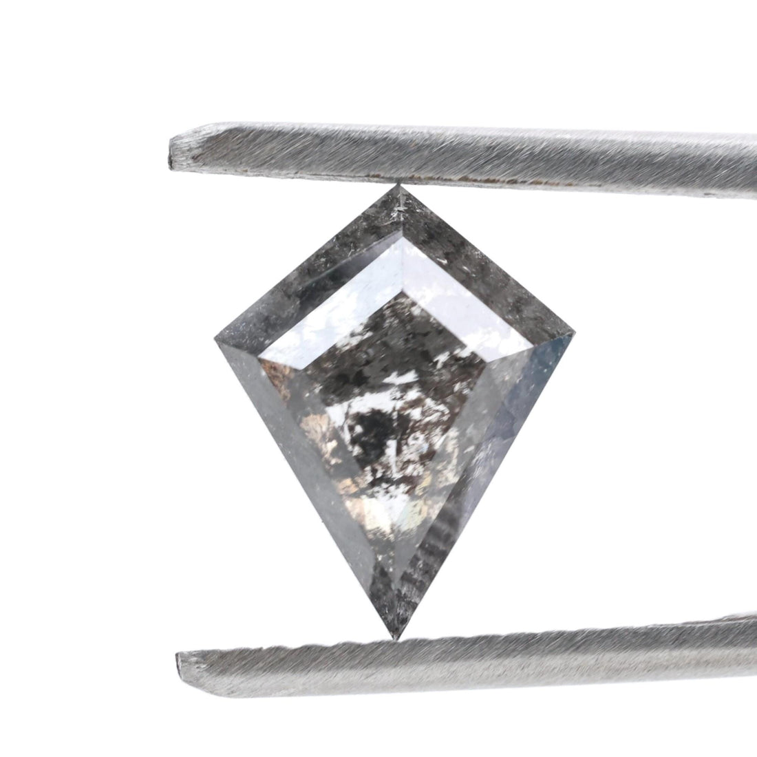 1.35 Carat Salt and Pepper Diamond, Natural Gray Kite Loose Diamonds for Engagement Ring