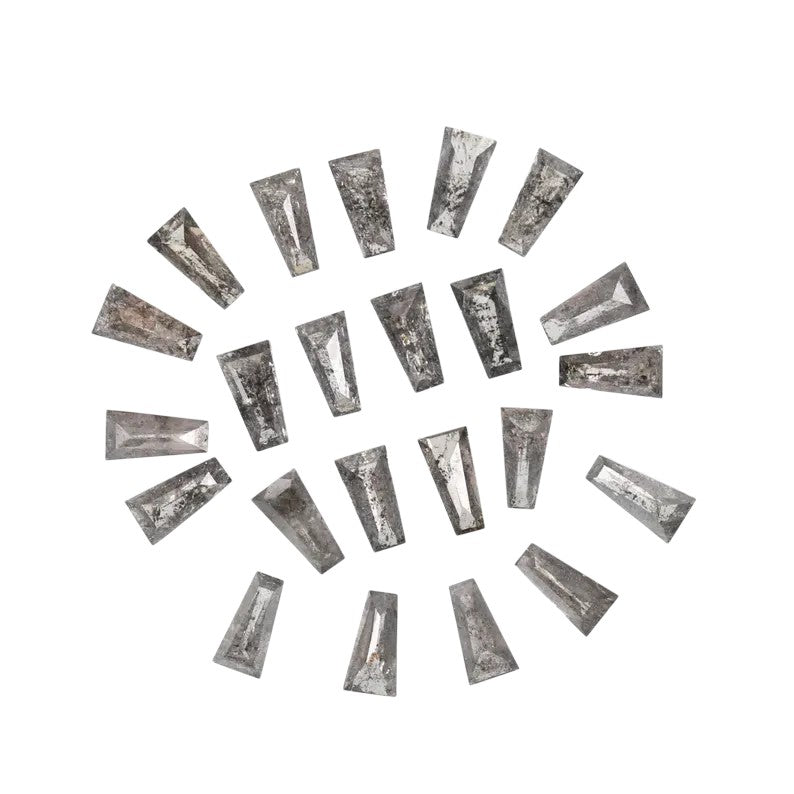 1.00 Ct Salt and Pepper Diamond, 3.00 x 1.50 MM – Natural Gray Color Tapper Baguette For Jewelery