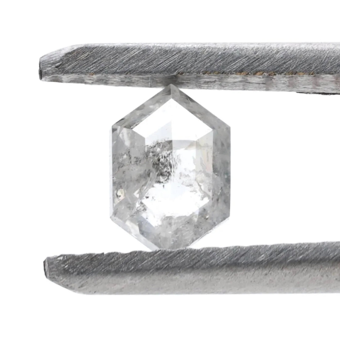 0.44 Ct Salt and Pepper Diamond, Natural Gray Hexagon Cut Loose Diamonds for Minimalist Engagement Ring