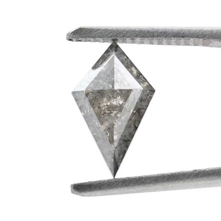 1.60 Cts Salt and Pepper Diamond, Natural Gray Smokey Kite Loose Diamonds for Engagement Ring