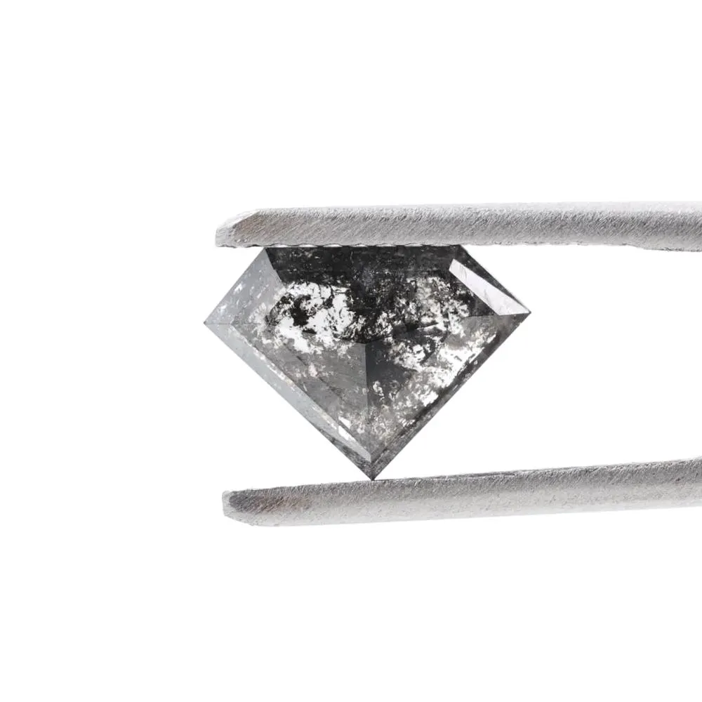 1.04 Ct Salt and Pepper Geomteric Diamond, Natural Gray Color Diamond Cut Loose Diamonds for Wedding Ring