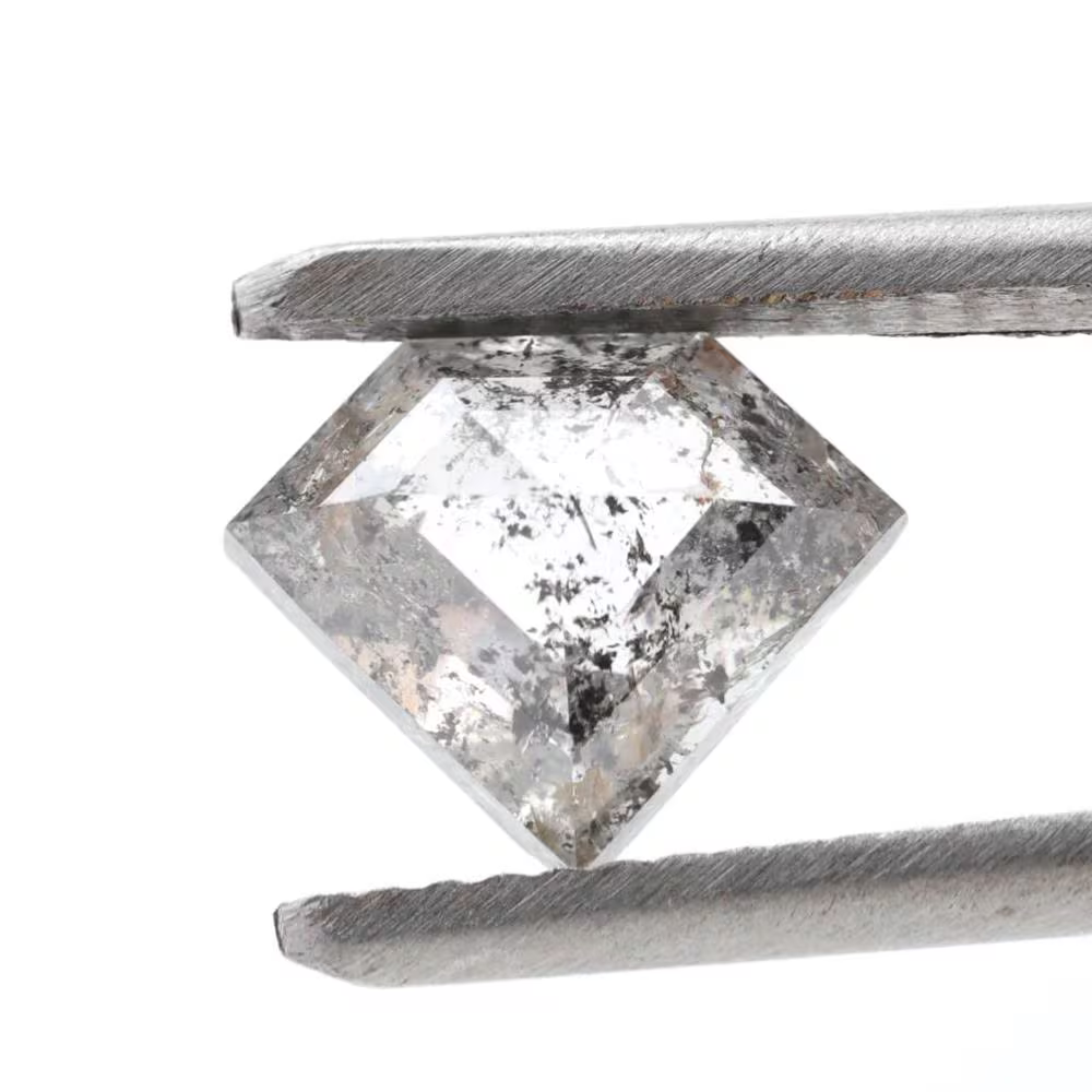1.99 Ct Salt and Pepper Geomteric Diamond, Natural Gray Color Loose Diamonds for Wedding Ring