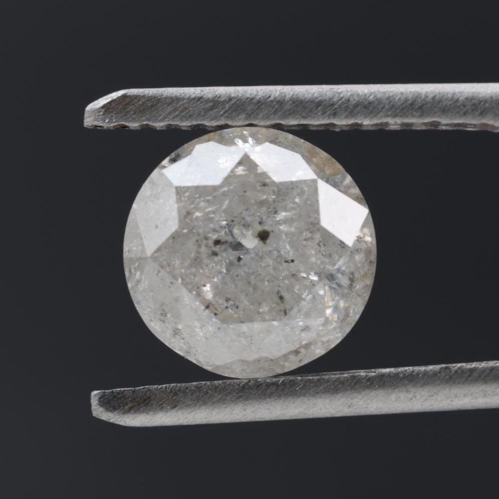 2.00 Carat Salt and Pepper Diamond, Natural Gray Round Loose Diamonds for Engagement Ring