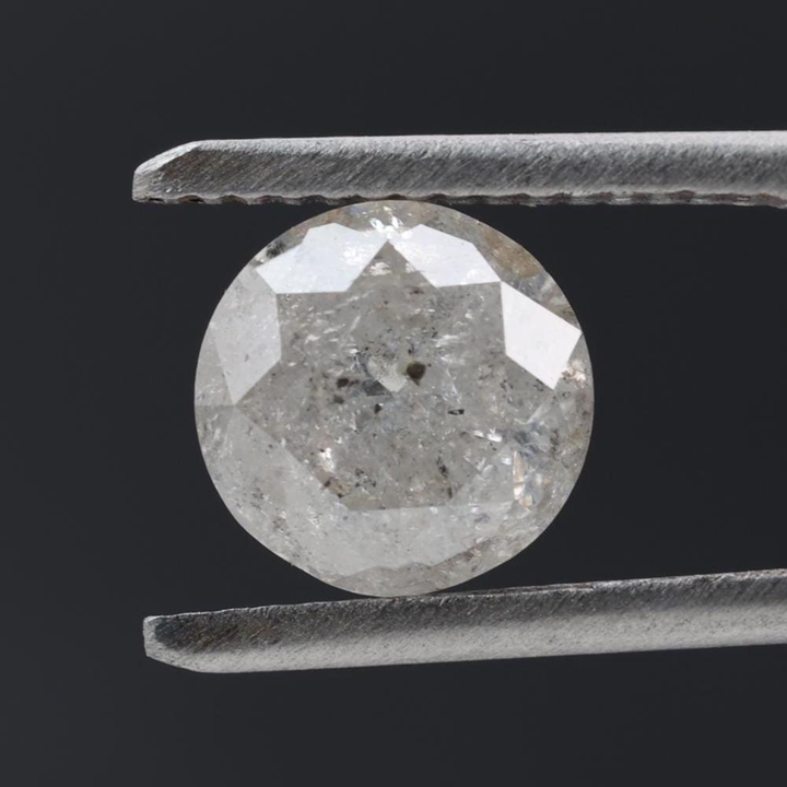 2.00 Carat Salt and Pepper Diamond, Natural Gray Round Loose Diamonds for Engagement Ring
