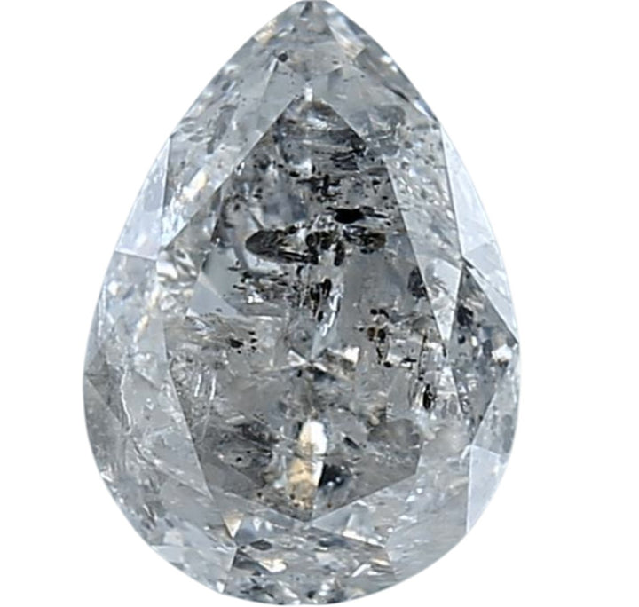 2.26 Ct Salt and Pepper Diamond, Natural Gray Color Pear Cut Loose Diamonds for Engagement Ring