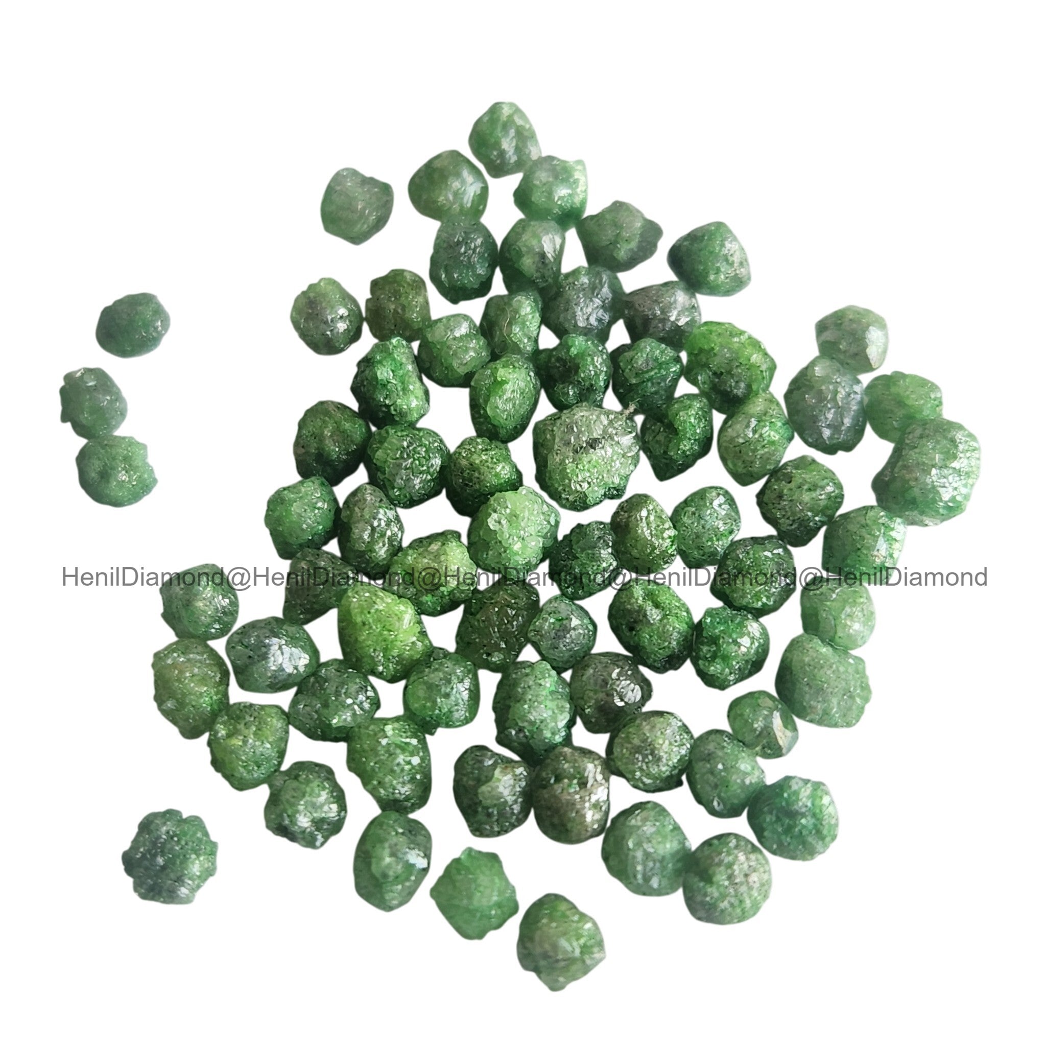 Green Diamonds, 5.00 ct 3.0-4.0 mm Natural Green Loose Raw Rough Diamond for Jewelry