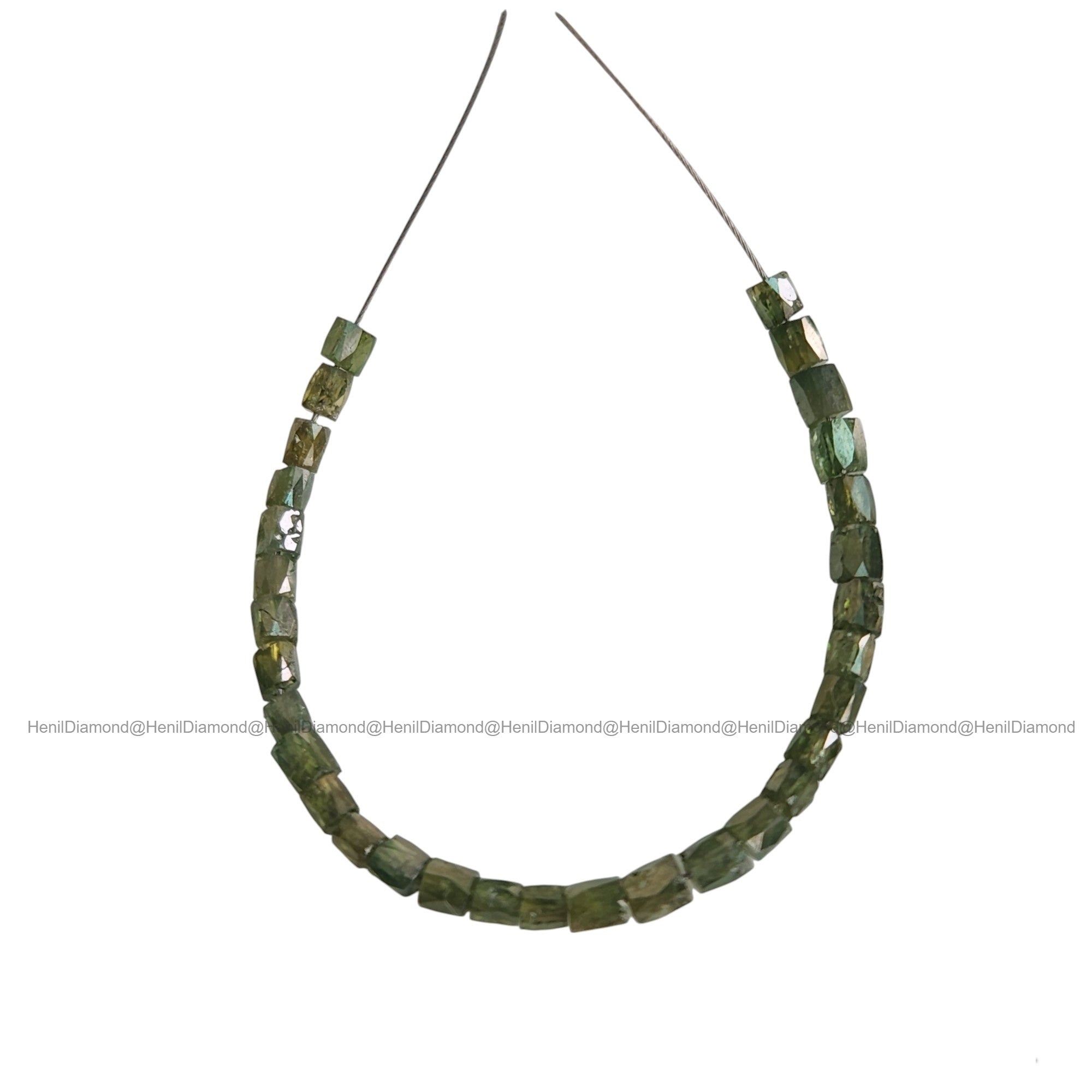 1.00 Carat Lot Natural Green Tube Diamond Beads with Drilled Hole | Loose Diamond Beads for Jewelry Making