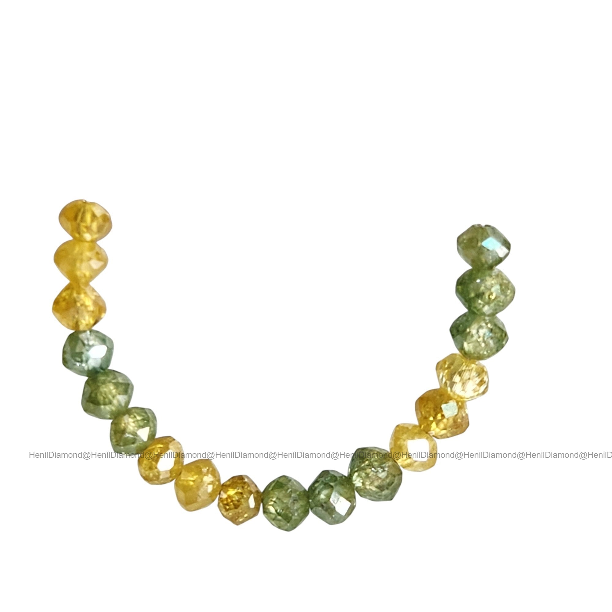 1.02 Ct Lot 1.50 to 2.00 MM Natural Green Yellow Polished Round Loose Diamonds Beads wt Drilled Hole for Jewelry