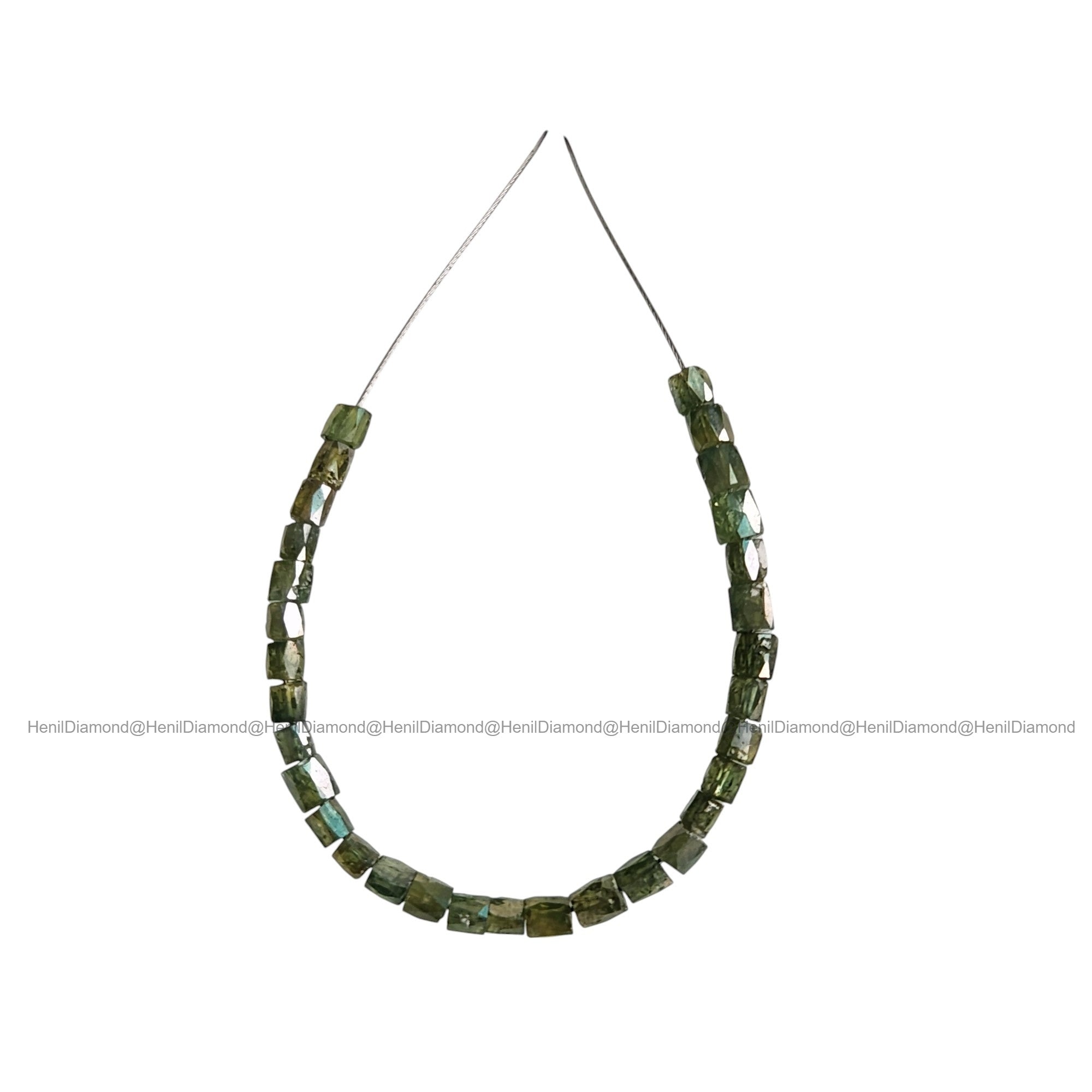 1.00 Carat Lot Natural Green Tube Diamond Beads with Drilled Hole | Loose Diamond Beads for Jewelry Making