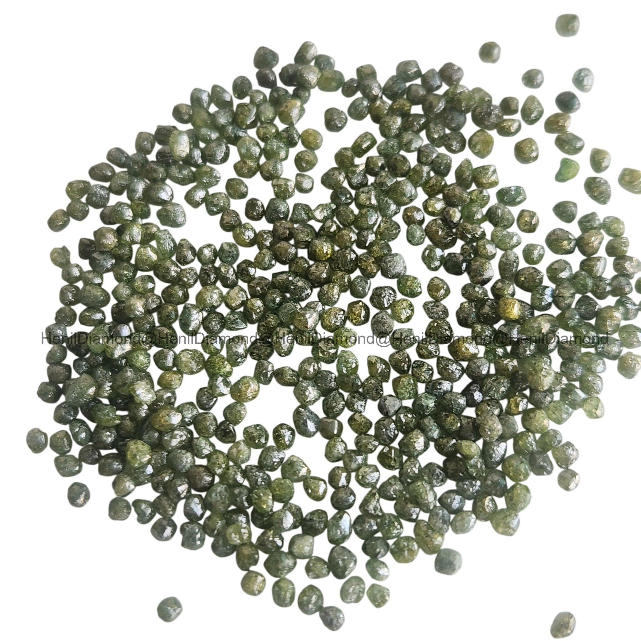 Green Diamonds, 5.00 ct 1.50-2.00 mm Natural Green Loose Raw Rough Diamond for Jewelry