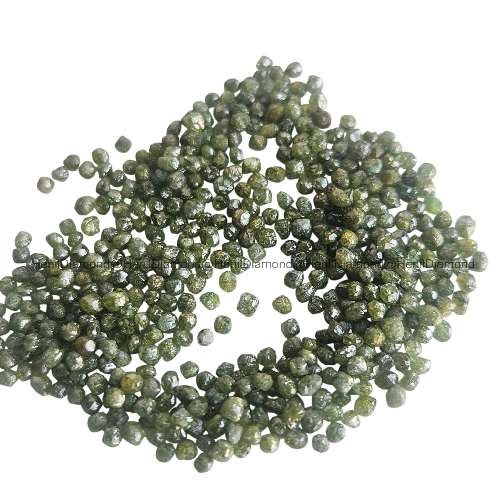 Green Diamonds, 5.00 ct 1.50-2.00 mm Natural Green Loose Raw Rough Diamond for Jewelry