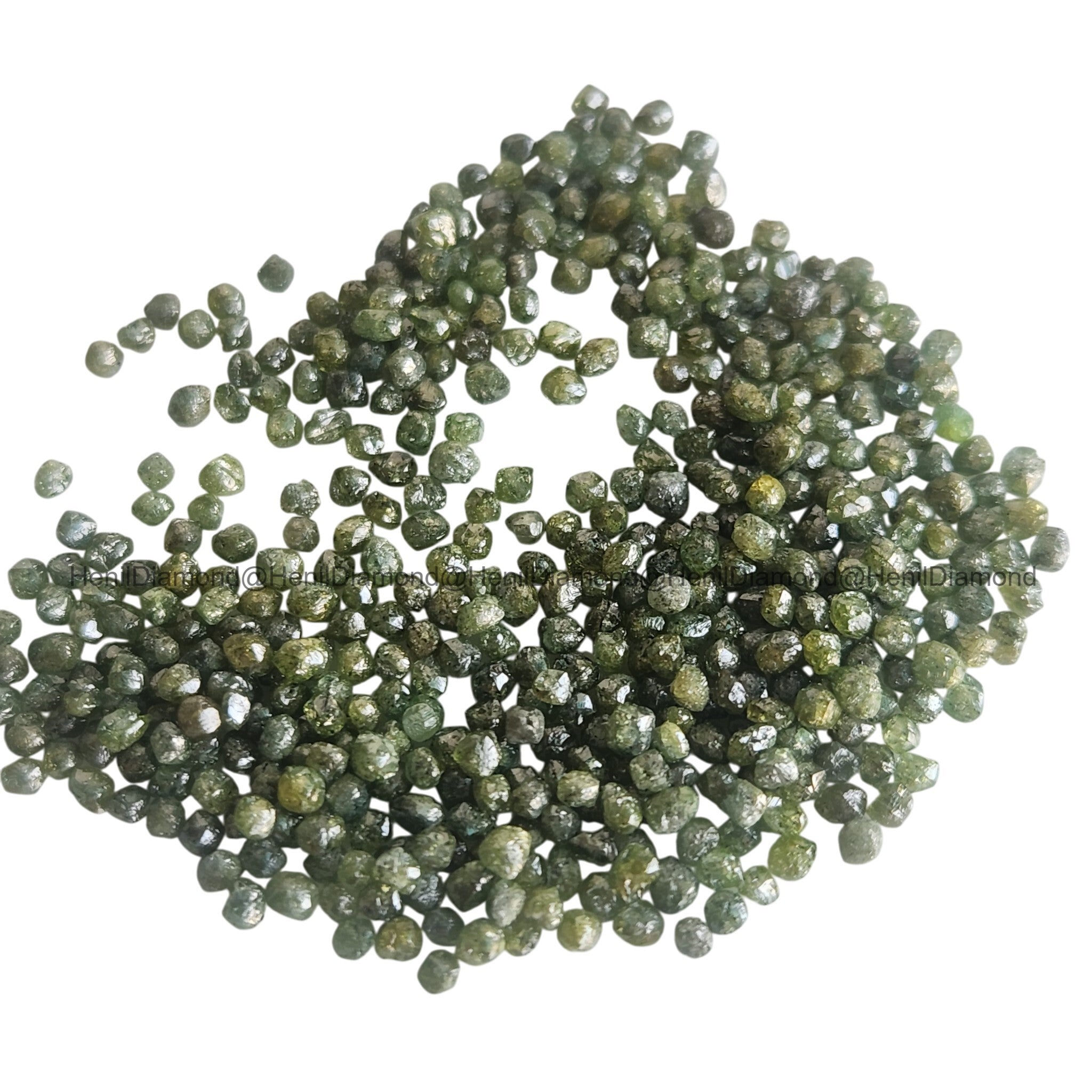 Green Diamonds, 5.00 ct 1.50-2.00 mm Natural Green Loose Raw Rough Diamond for Jewelry