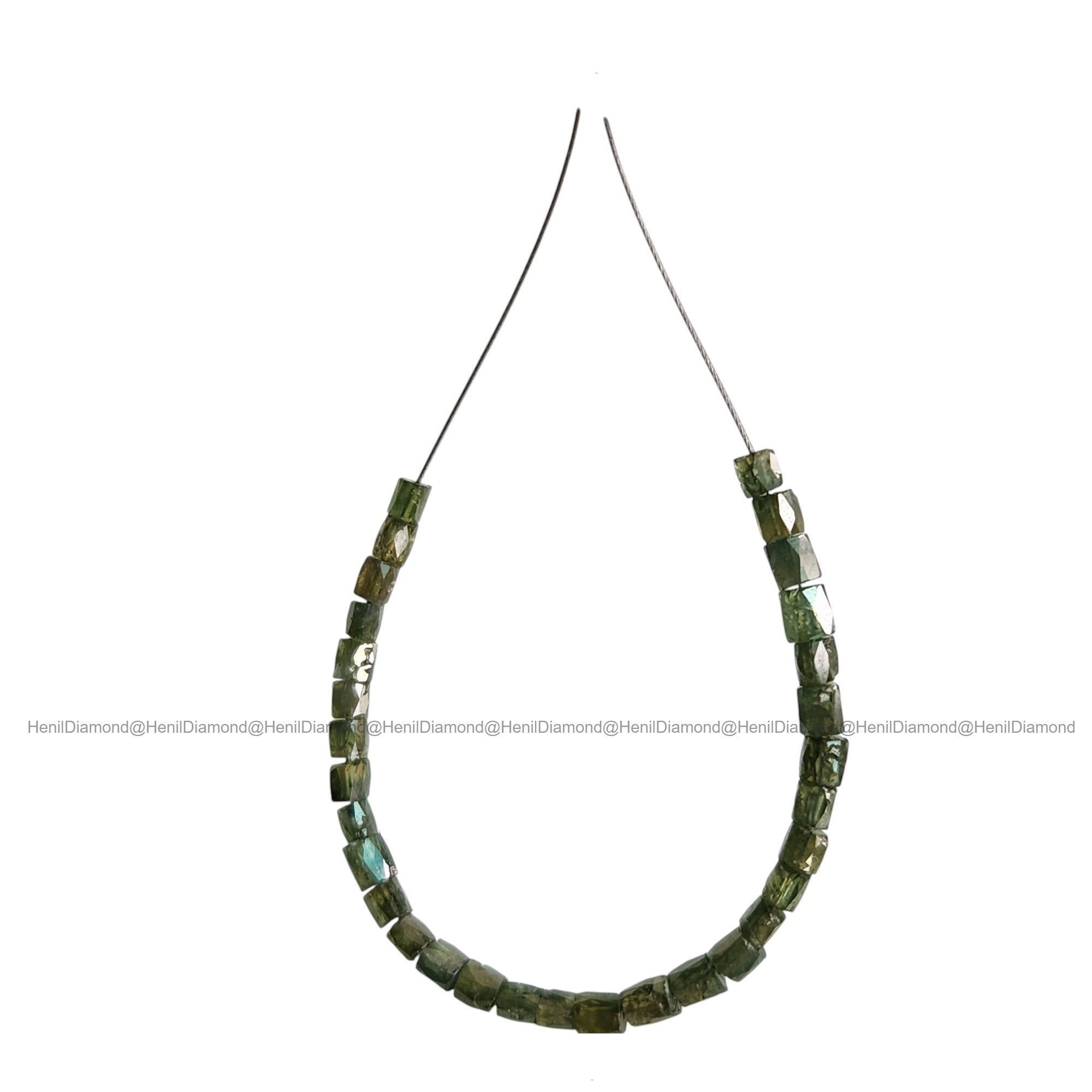 1.00 Carat Lot Natural Green Tube Diamond Beads with Drilled Hole | Loose Diamond Beads for Jewelry Making