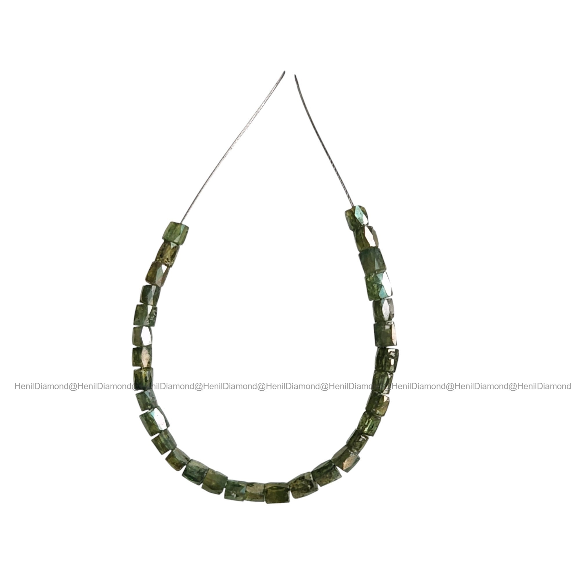 1.00 Carat Lot Natural Green Tube Diamond Beads with Drilled Hole | Loose Diamond Beads for Jewelry Making