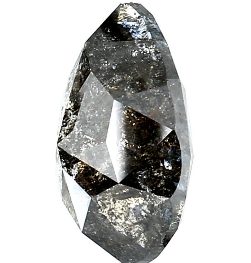 Salt and Pepper Diamond, 5.17 Ct Natural Gray Color Pear Cut Loose Diamond for Engagement Ring