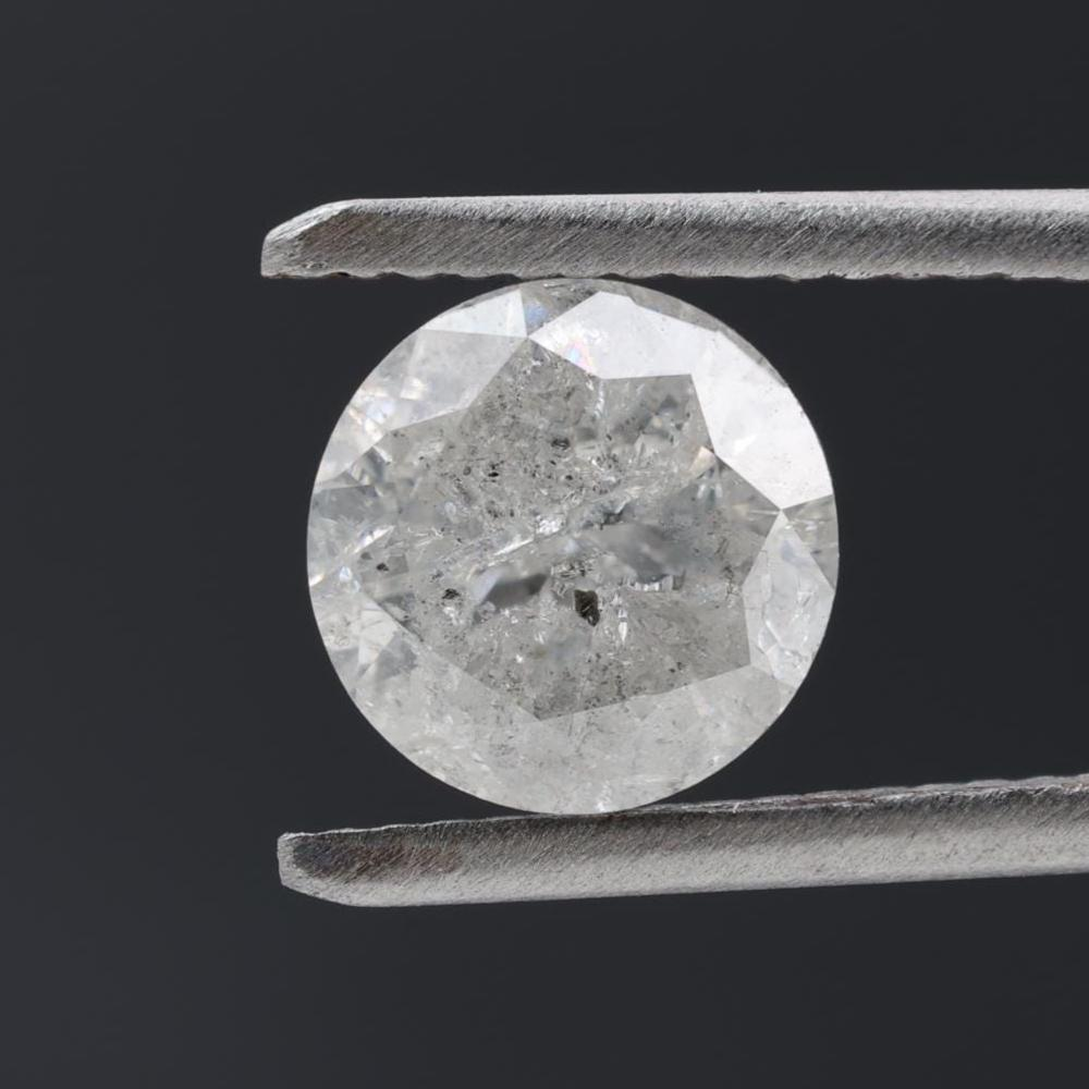 1.97 Carat Salt and Pepper Diamond, Natural Gray Round Loose Diamonds for Engagement Ring
