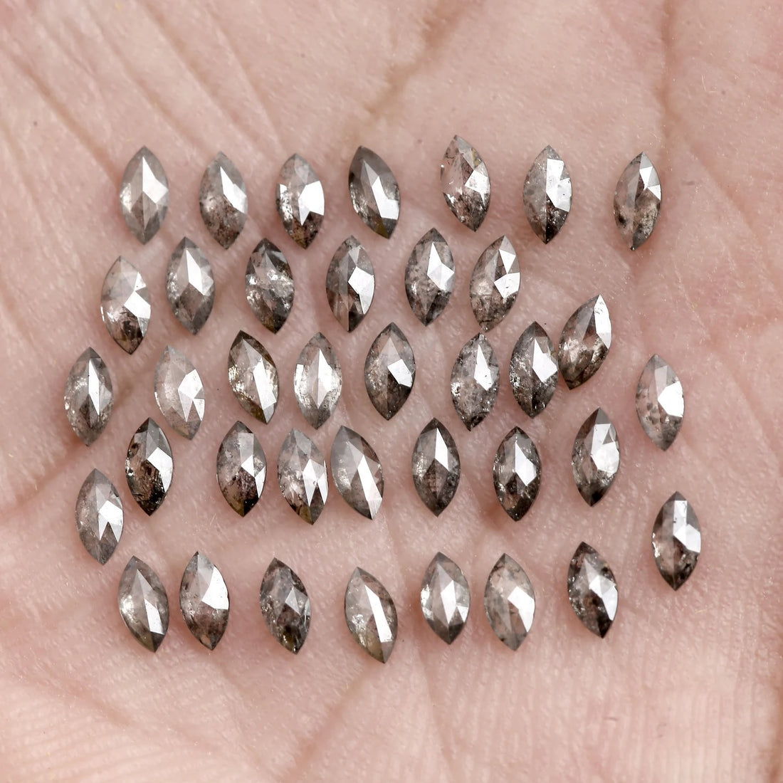 1.00 Ct 1.50 x 3.00 MM Natural Salt and Pepper Marquise Cut Loose Diamond for Fine Jewelry