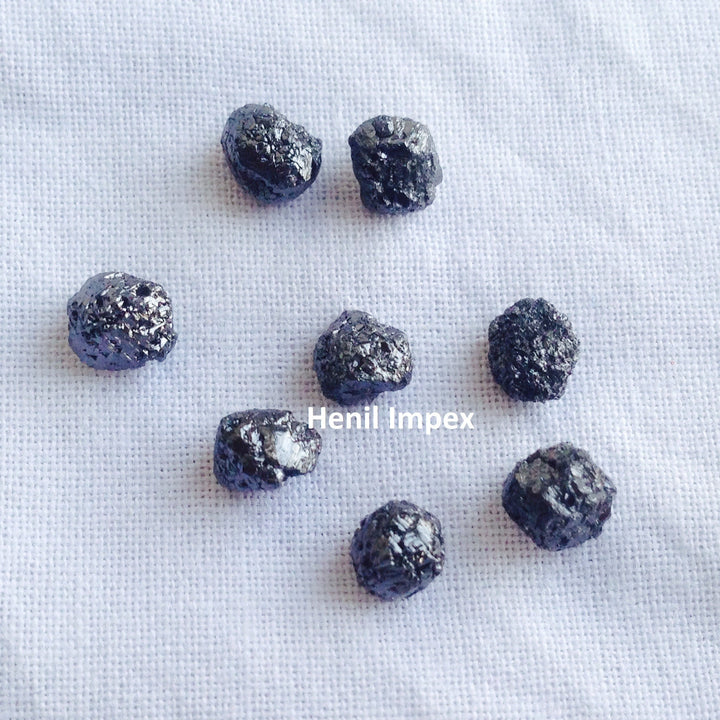 Natural Jet Black Raw Uncut Rough Loose Diamonds 4.00 to 5.00 MM Size Conflict Free Earth Mind 5.00 Carat Lot