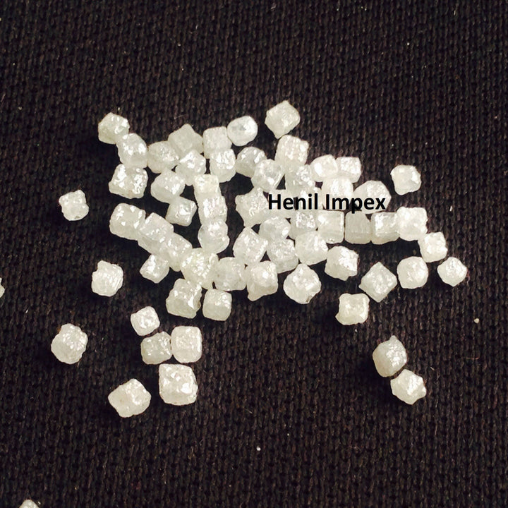 Natural Gray Color Rough Cube Shape Loose Diamonds 1.50 to 2.00 MM Size 2.00 Carat Lot