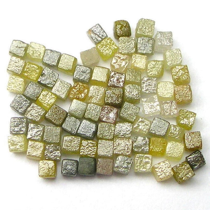 2.00 Ct 1.50-2.00 MM Size Natural Mix Color Cube Shape Loose Raw Rough Diamonds