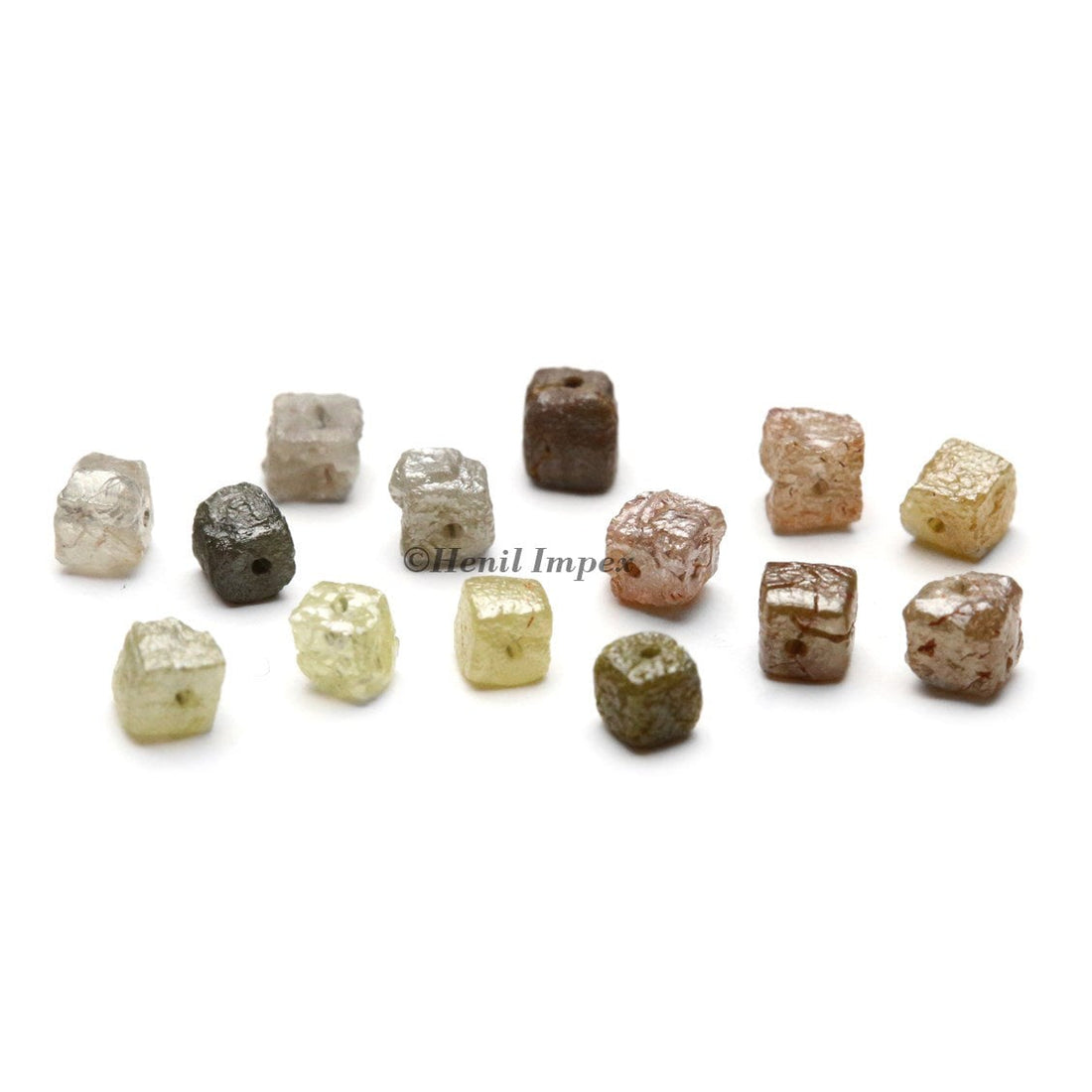 2.00-3.00 mm natural cube shape rough loose diamonds with drilled 0.50 MM hole beads 10 pcs. lot Conflict Free Cube Rough Diamond