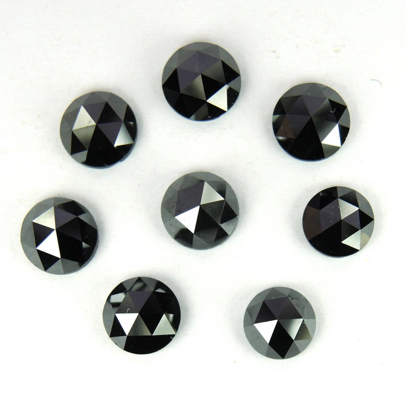 1.00 Ct 1.50-2.00 MM Natural Black Round Rose Cut Loose Diamond for Jewerly