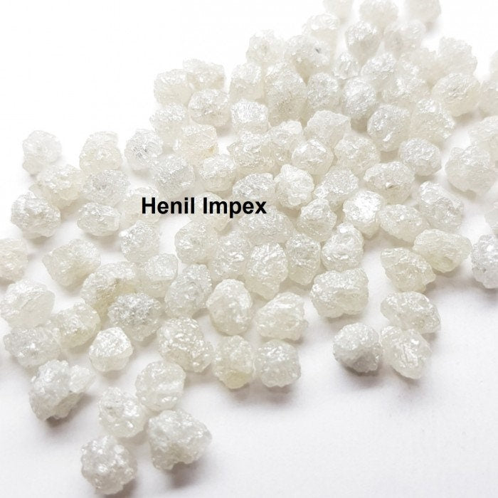 2.05 ct Lot 3.00-4.00 MM Rare Natural Snow White Color Raw Rough Loose Diamond for Jewelry