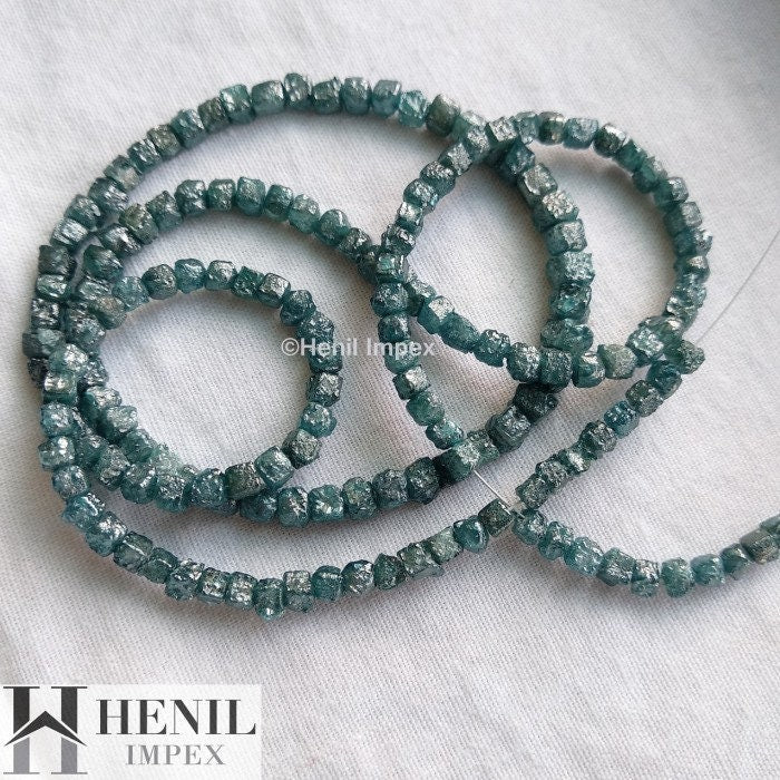 18 Inch Full Strand Blue Diamonds, Conflict Free Natural Cube Rough Diamond, Raw Blue Diamonds,2.00mm To 2.50mm