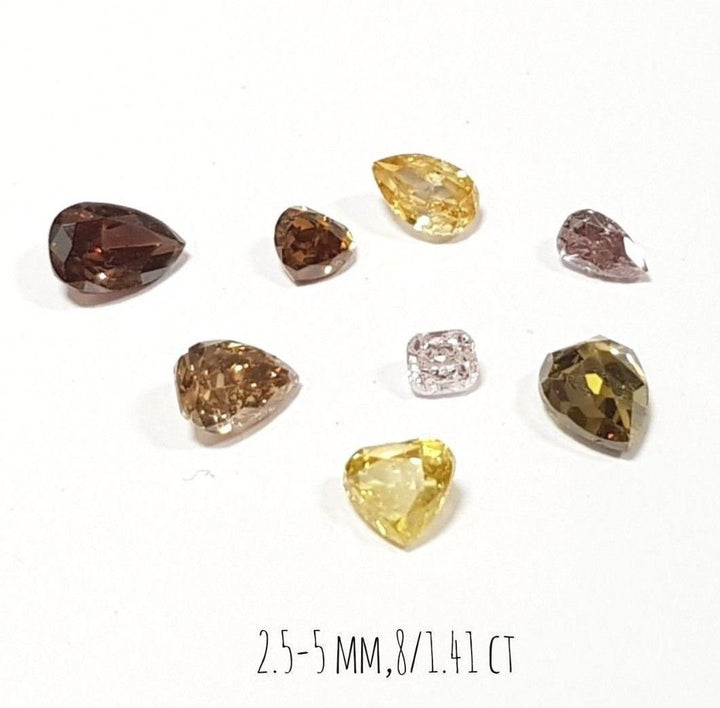 1.41 TCW 2.5-5.0 MM Natural Diamond - Fancy Color Diamonds SI Clarity Mix Cut Diamond -  Wholesale Polished Diamond Lot Manufacture Diamonds