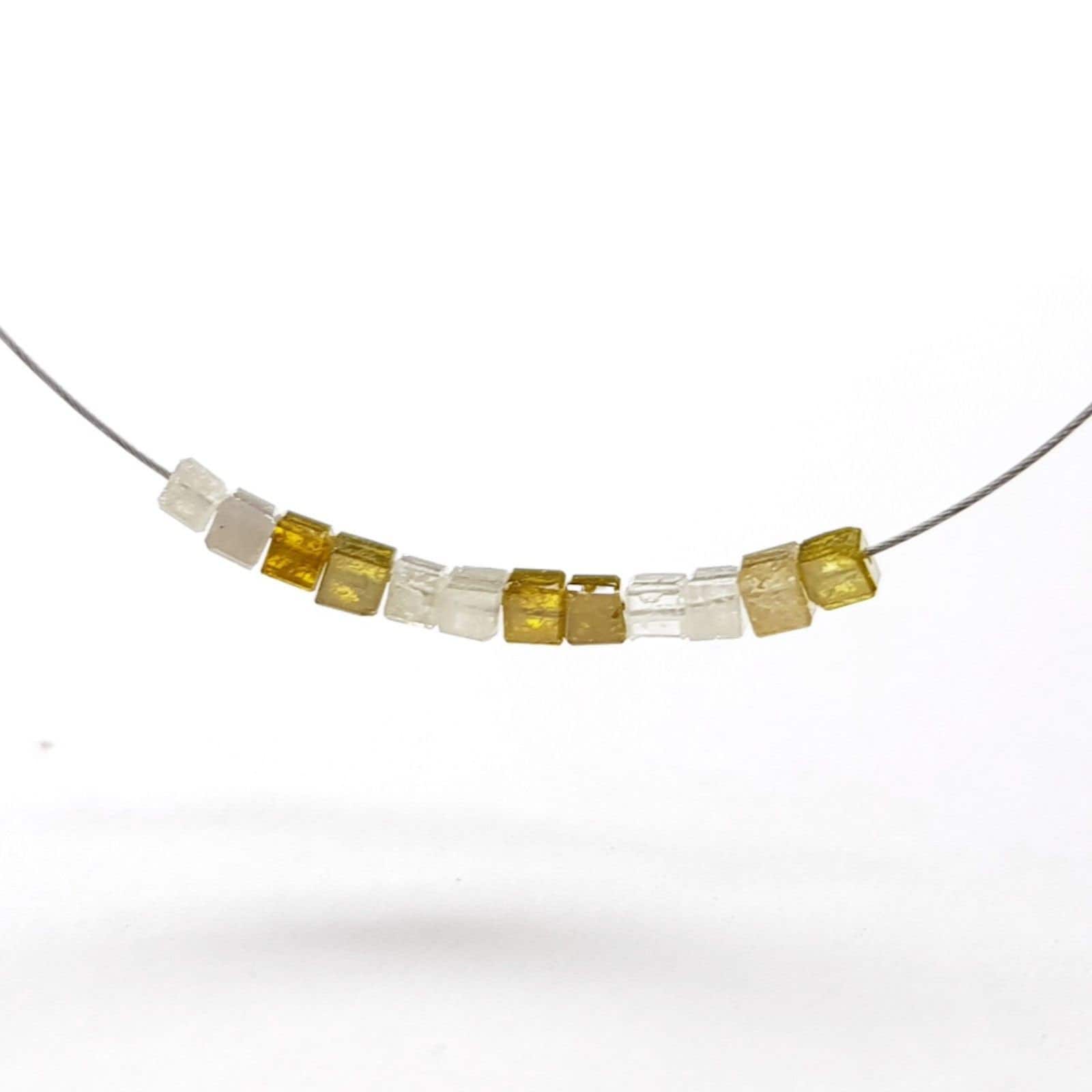 1.00 Carat Lot 1.50 to 2.00 MM Natural Yellow Gray Color Polished Cube Loose Diamonds Beads with Drilled Hole for Jewelry