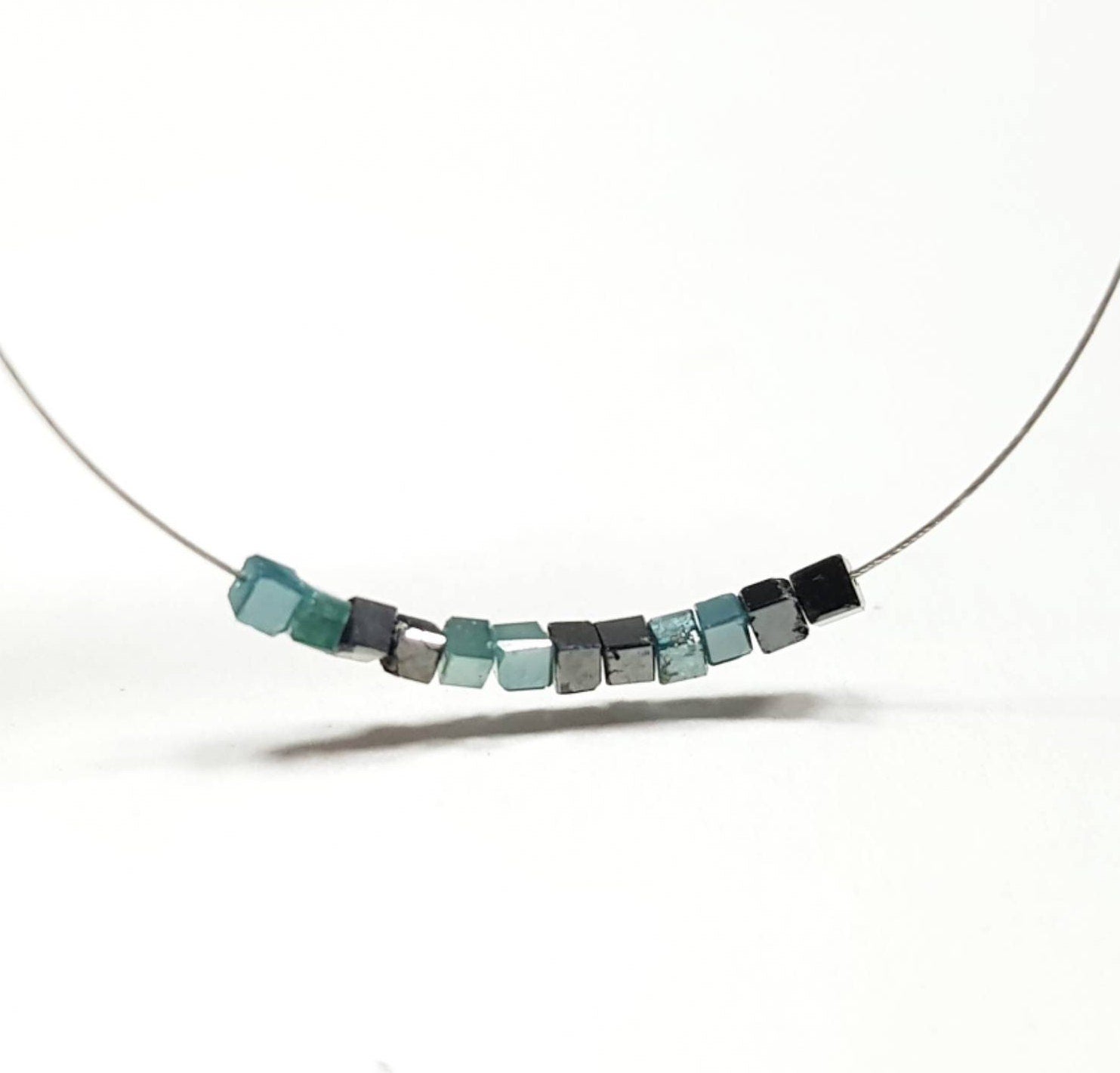 2.00 TCW Lot 1.50 to 2.00 MM Wholesale Black Blue Color Polished Cube Loose Diamonds Beads with Drilled Hole