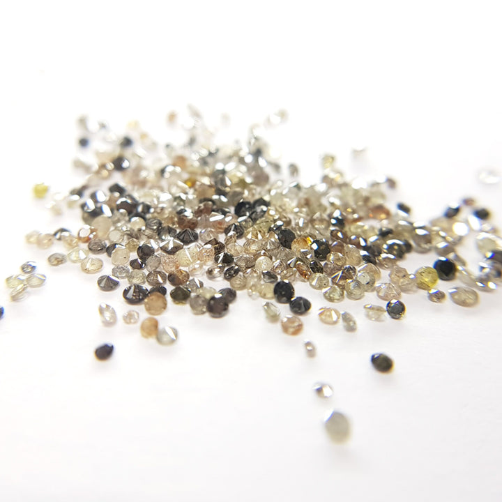 Salt and Pepper Diamonds , Fancy Color SI Clarity Round Brilliant Cut Diamonds , Polished Loose Diamond, 1.00 Ct Lot 1.50 to 2.00 MM