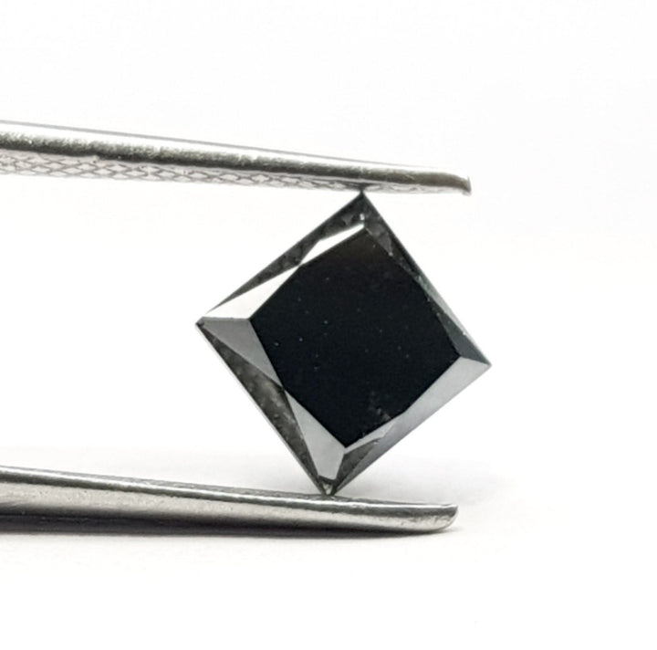 1.49 Carat Single Pcs, Fancy Black Color Princess Cut Diamond , Natural Diamond, Square Polished Loose Diamond 5.90 X 5.80 X 4.40 MM