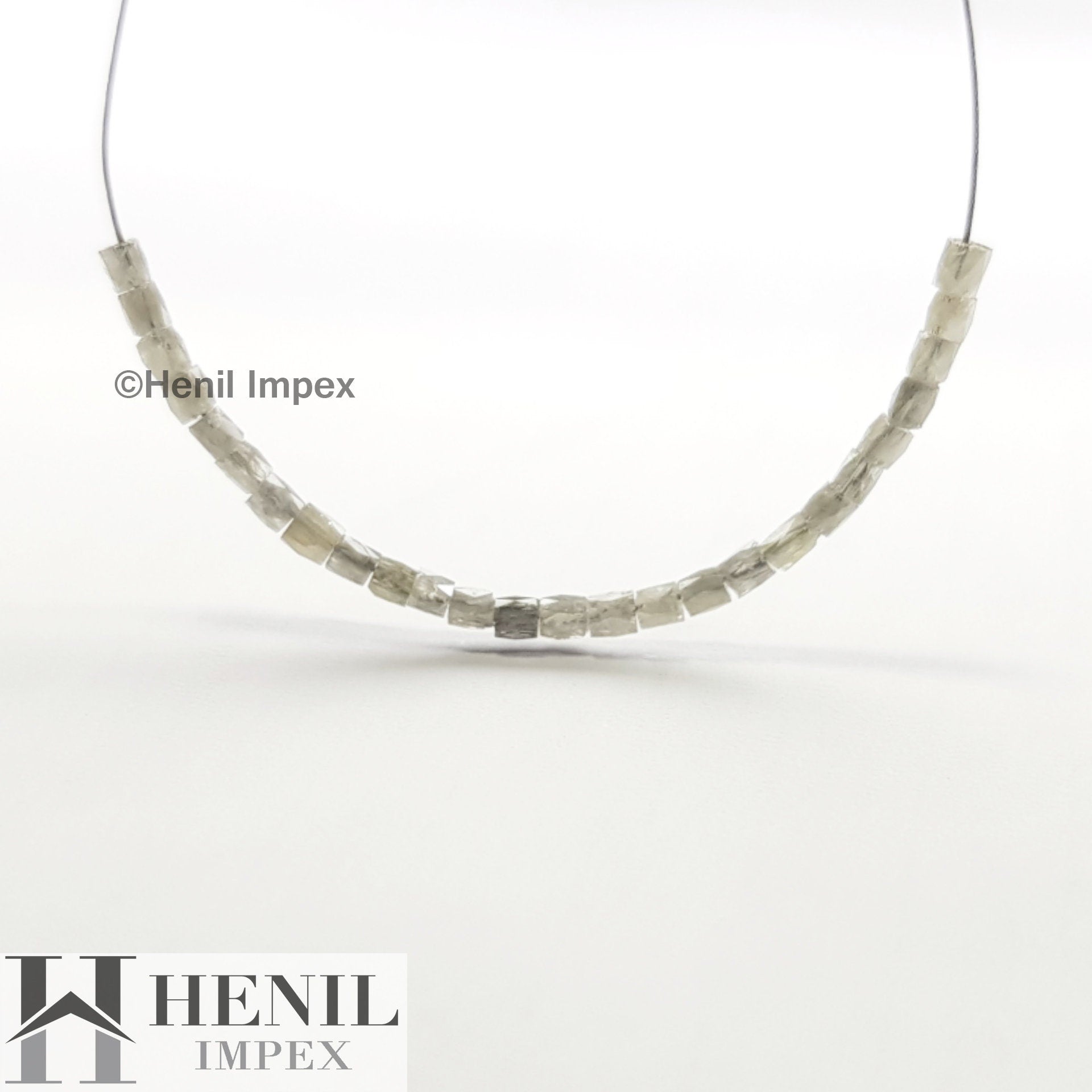 1.00 Ct Lot Natural Diamond Beads, Fancy Grey Color Tube Diamond Beads with Drilled Hole For Strand Necklace