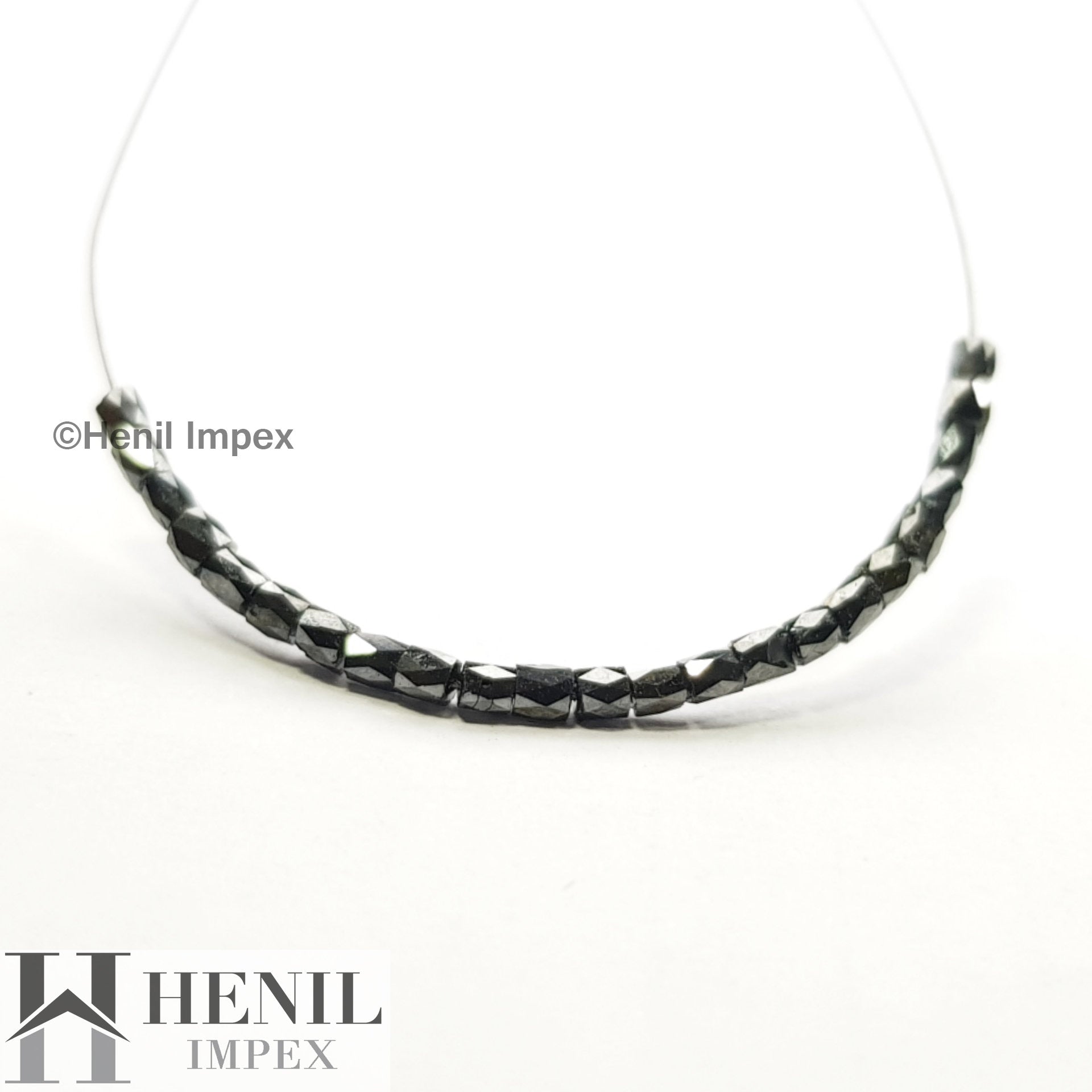 1.00 Ct Lot Natural Black Tube Diamond Beads wt Drilled Hole For Strand Necklace