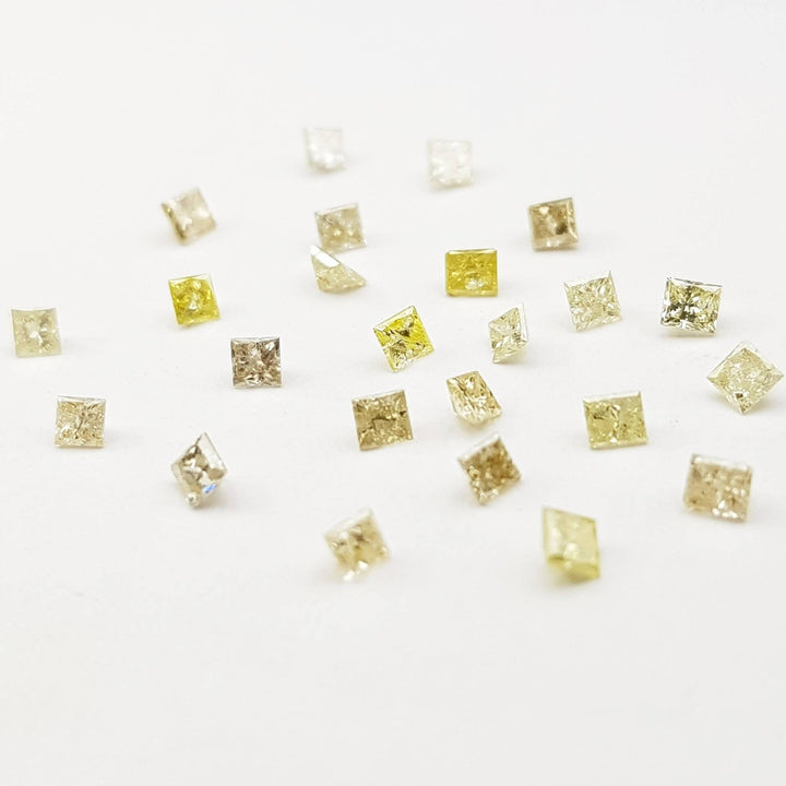 0.87+ Carat 2.50 to 3.00 MM Natural Diamond ! Natural Mix Color Princess Cut Diamonds ! Unique Fancy Multi Color Square Cut Loose Diamond