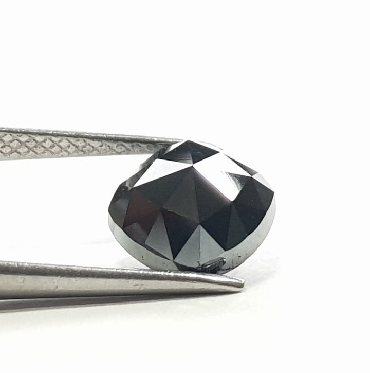 2.28 Carat Natural Black Cushion Cut Diamond - Fancy Color Diamond - Natural Black Rose Cut Diamond - Natural Diamond - Black Loose Diamond