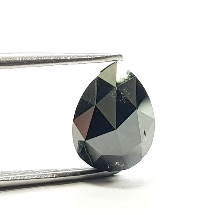 1.65 Cts Rare Natural Black Pear Cut Diamond - Fancy Color Diamond - Natural Black Rose Cut Diamond - Natural Diamond - Black Loose Diamond