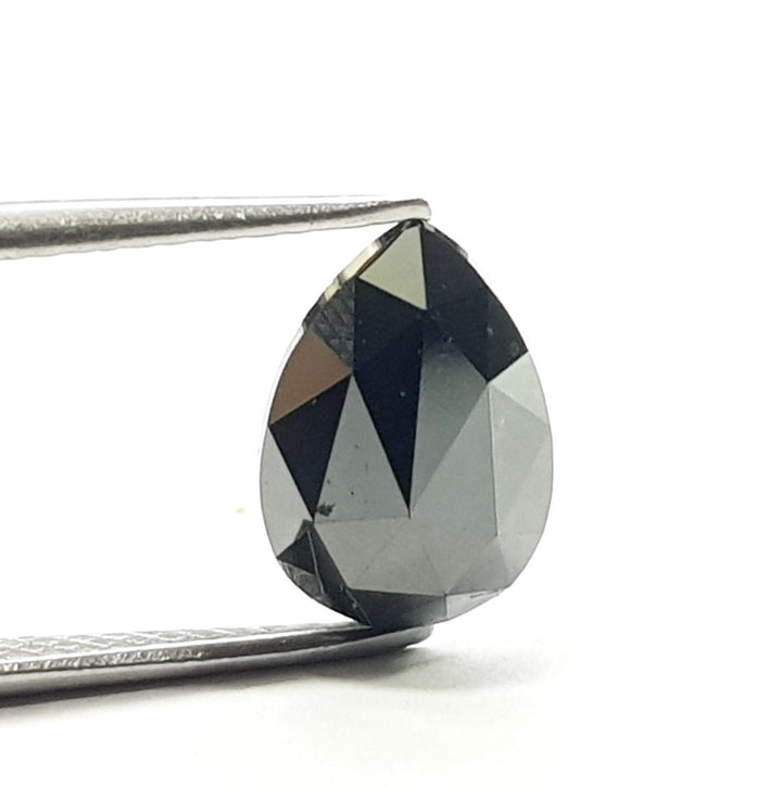 1.90 Cts Rare Natural Black Pear Cut Diamond - Single Pcs Fancy Color Diamond For Jewelry - Natural Black Rose Cut Diamond - Natural Diamond