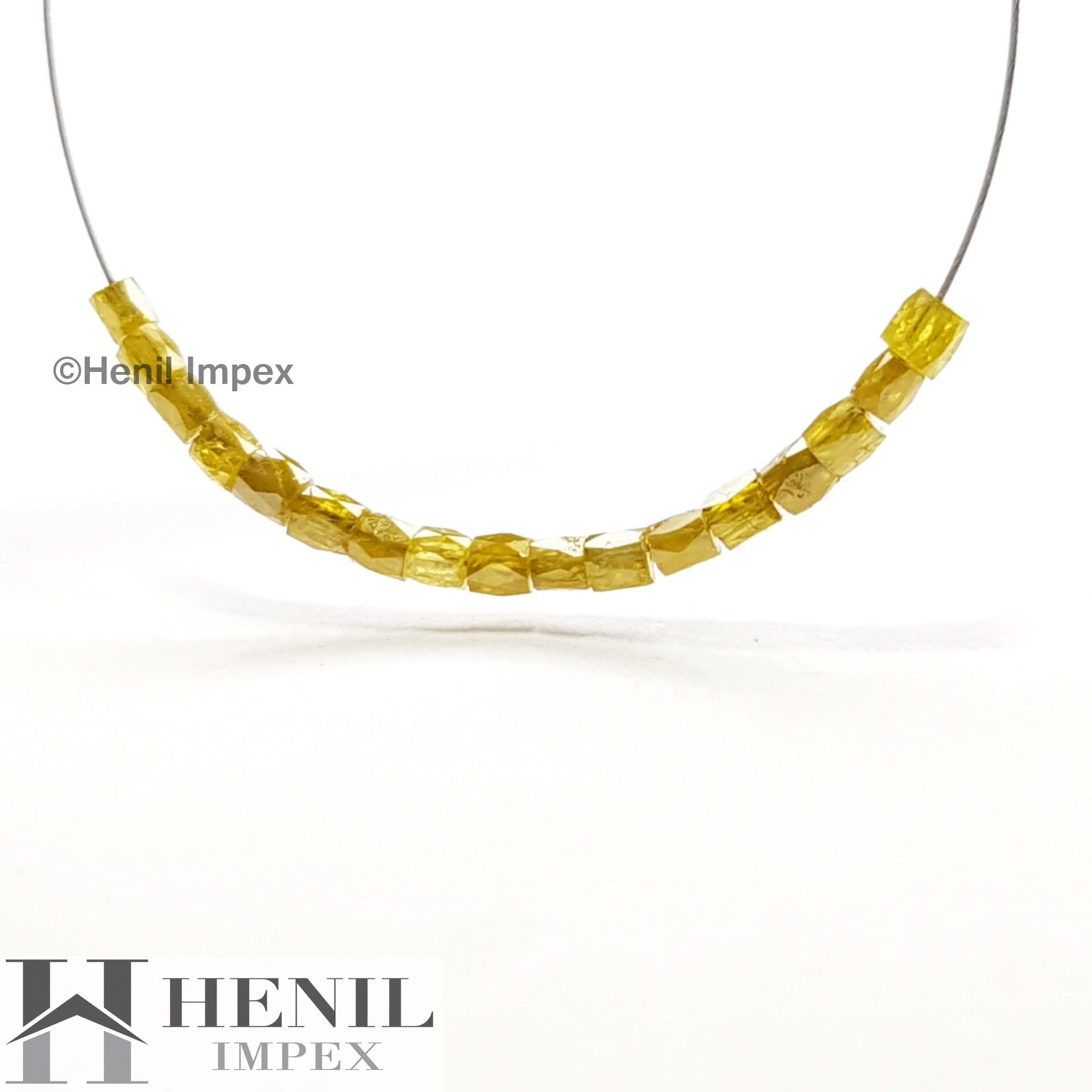 1.00 Ct Lot Natural Yellow Color Tube Diamond Beads wt Drilled Hole For Jewelry