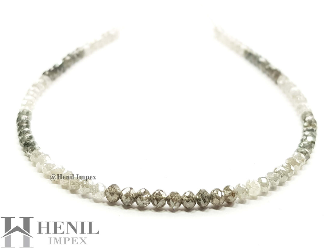 9.00 Ct Superb Quality Brown and White Polished Loose Diamond Beads Diamond 7" Bracelet With Silver Clasp