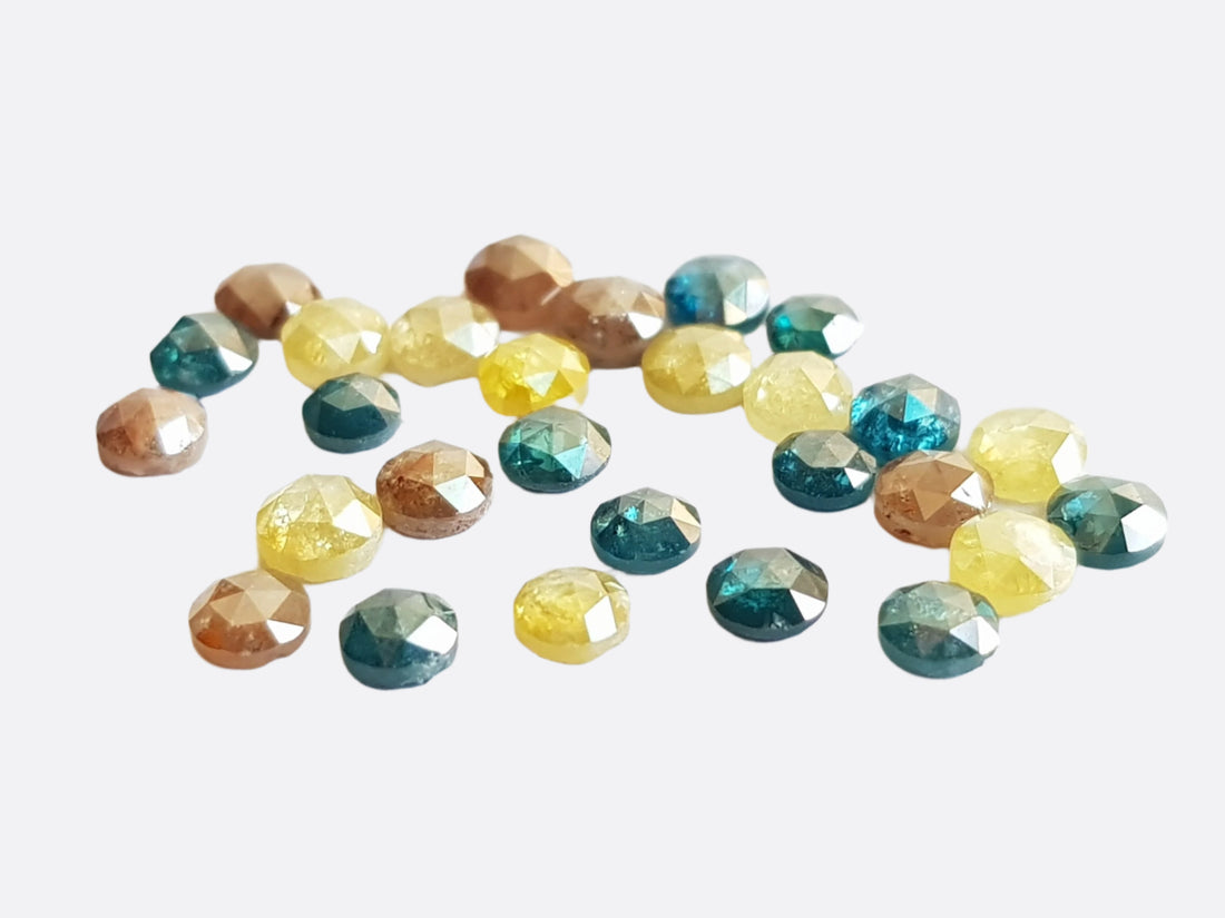 Natural Multi Color Diamond, 10 Pieces, 2 to 3 mm Size Round Rose Cut Loose Diamond