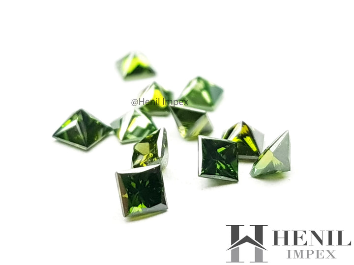Green Princess Diamond, Fancy Green Color Princess Diamond, Natural Loose Diamond - Gorgeous Princess Diamond, Pick Any Lot of 2.00 MM Size