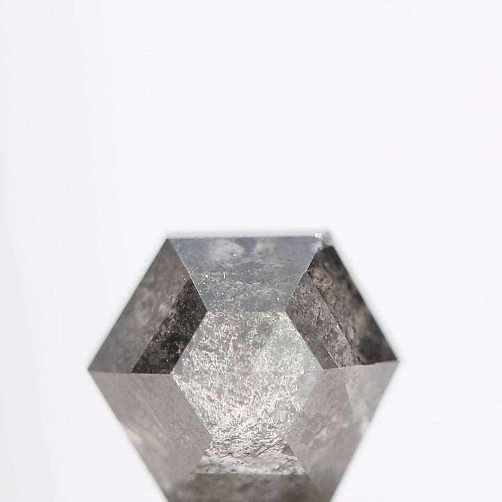 1.09 Carat Natural Salt and Pepper Diamond ! Fancy Salt and Pepper Color Hexagon Cut Loose Diamond for Ring, 6.40 x 6.40 x 3.60 MM