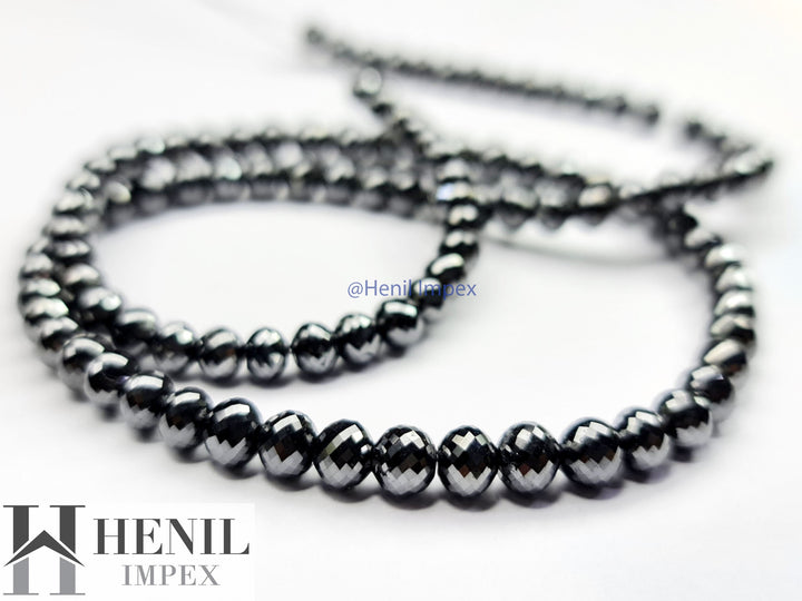 3.00 MM Each Natural Black Round Ball's Cut Loose Diamonds Beads For Strand Necklace Chain, 10 Pcs.