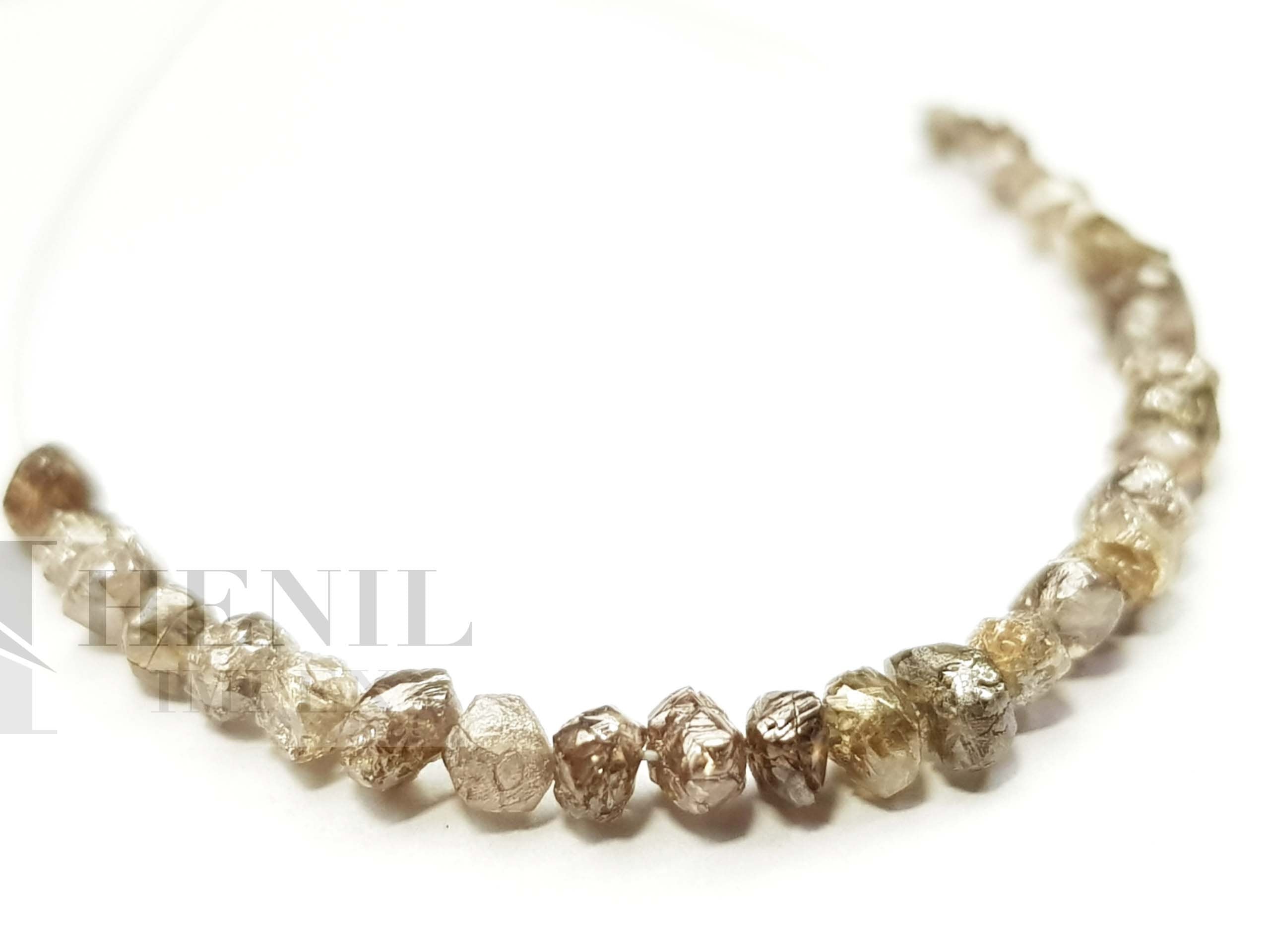 2.00 Ct Lot Natural Brown Color Raw Rough Loose Diamond Beads with Drilled Hole